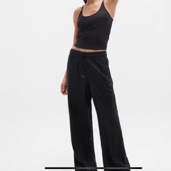 Athleta Wide Leg 100% Linen Pants Size 14 - Picture 1 of 7